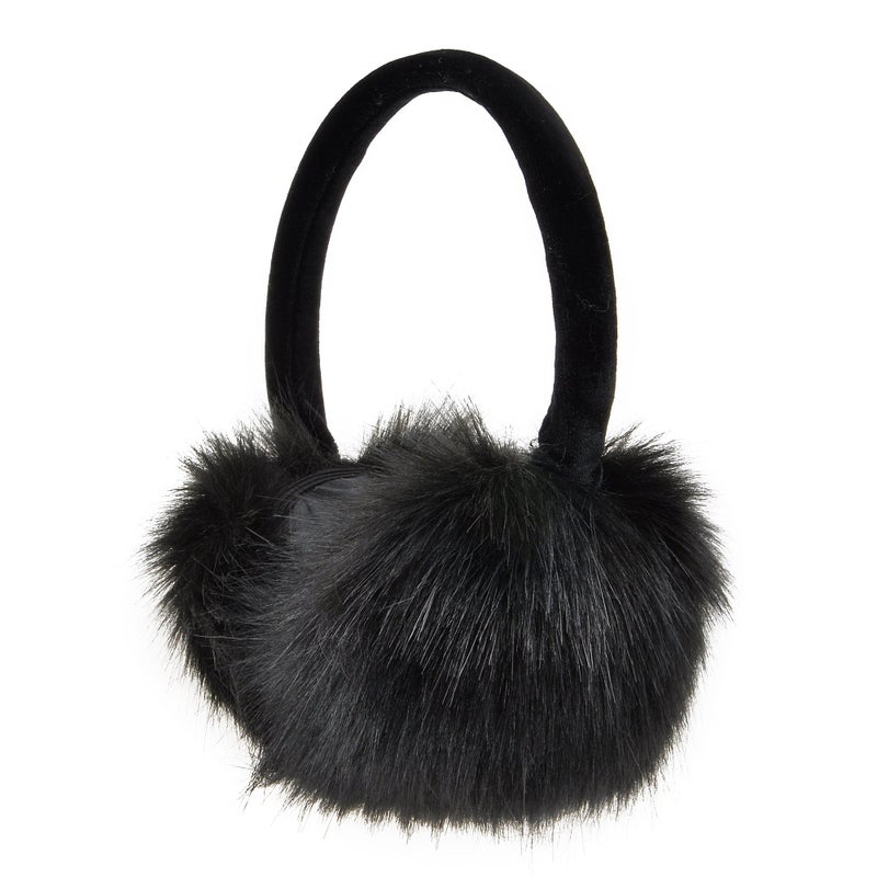 ZLYC Womens Girls Winter Fashion Adjustable Faux Fur EarMuffs Ear Warmers, Black - Image 4